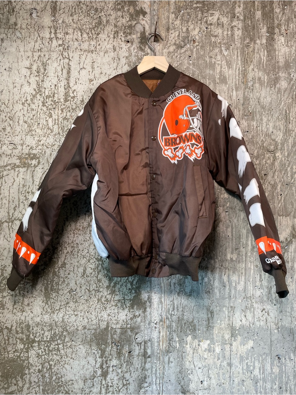 CHALK LINE Men's Vintage Cleveland Browns Satin Bomber Jacket Size XXL